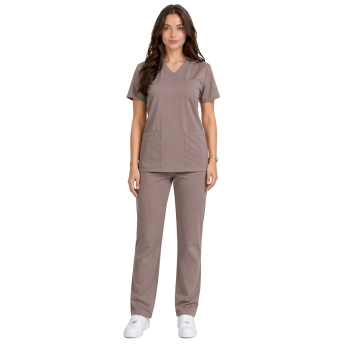 Komplet medyczny damski klasyczny cappucino casual premium roz. M